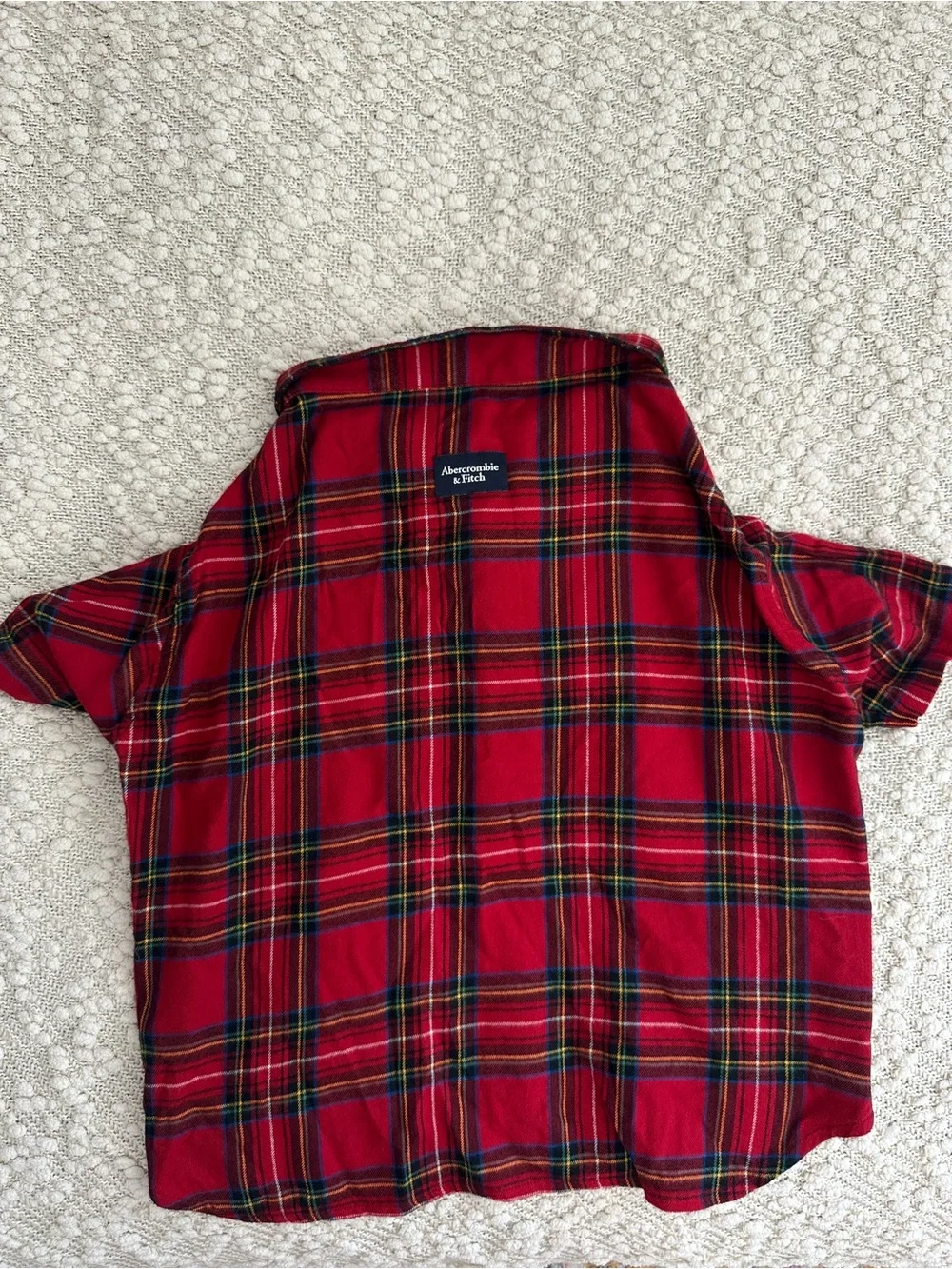 Abercrombie & Fitch NWT Dog Shirt Red Plaid Holiday Pet Apparel Size L